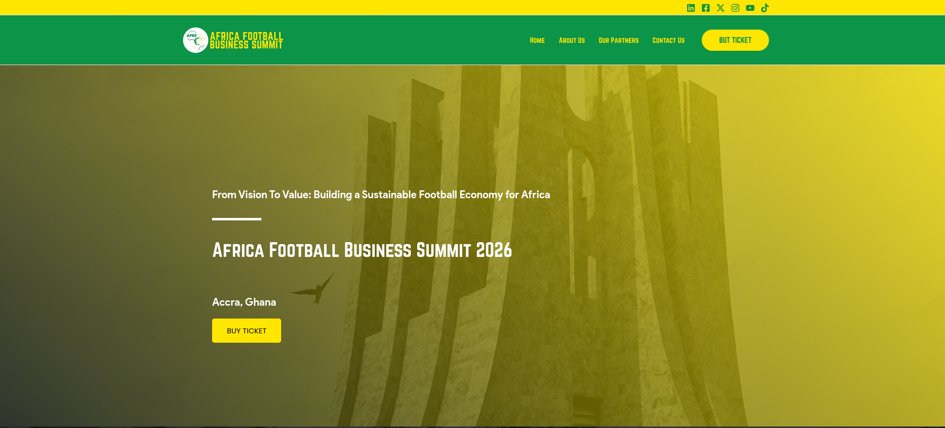 Africa Football Business Summit website screenshot