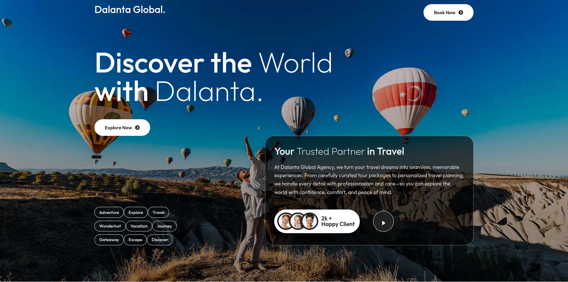 Dalanta Global travel agency website screenshot