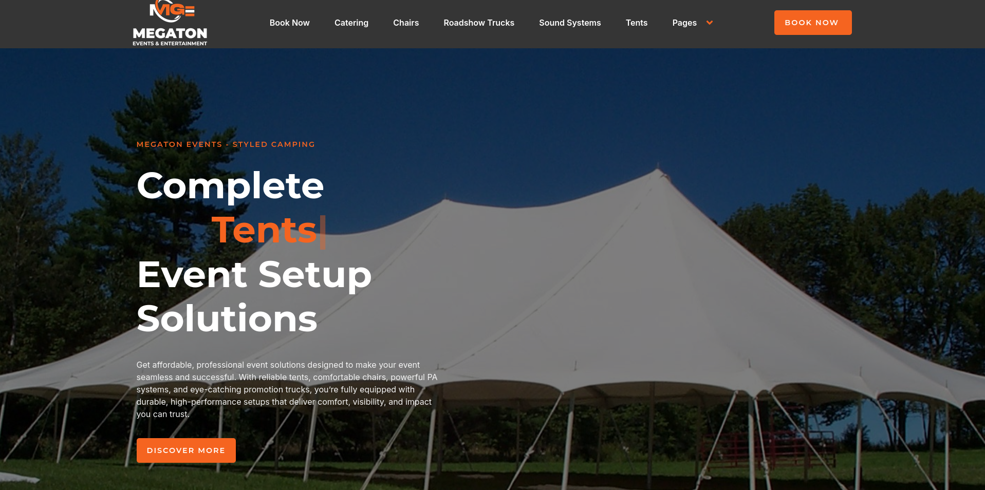 Megaton Events website screenshot